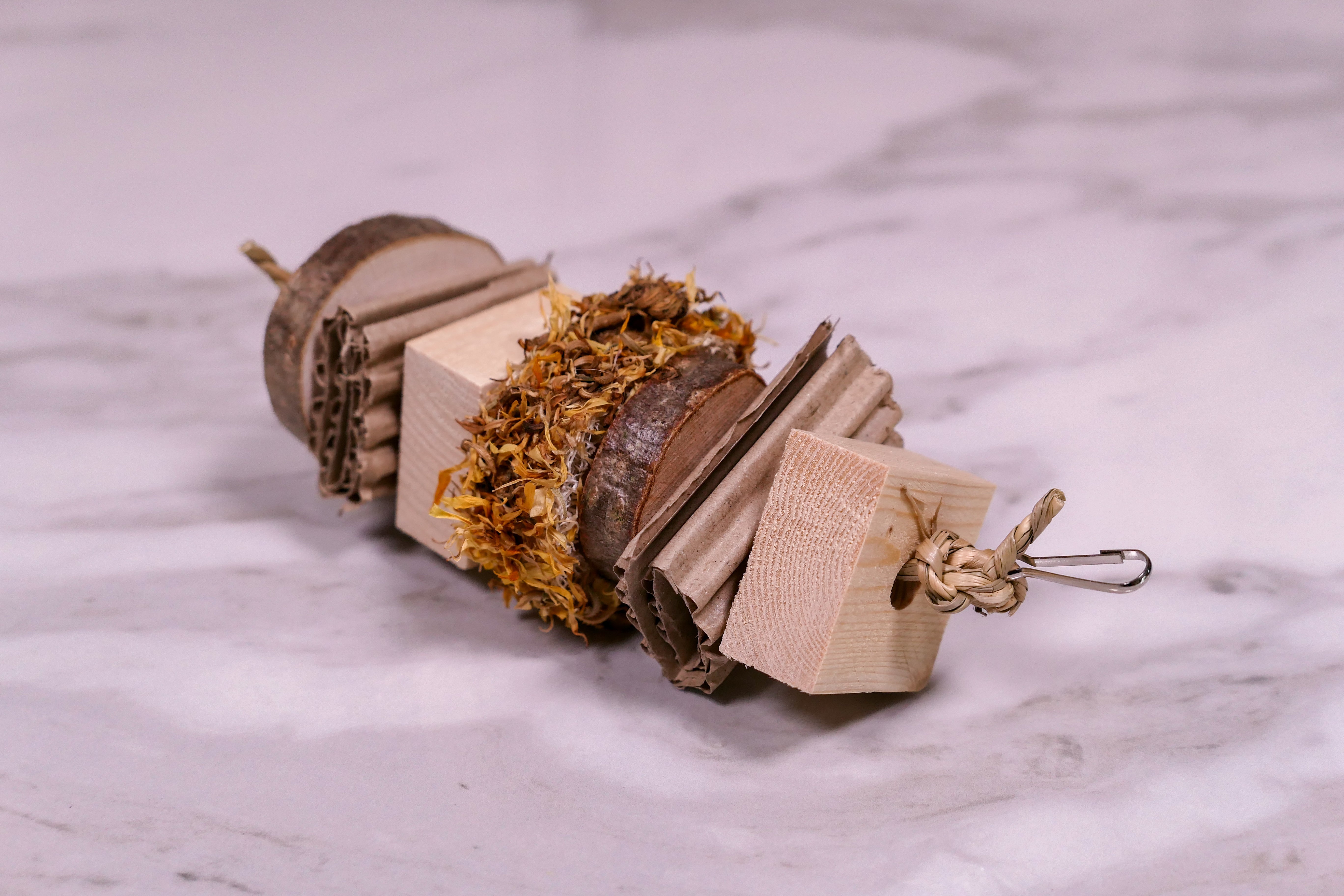 Floral Loofah Nibble and Chew Hanging Toy