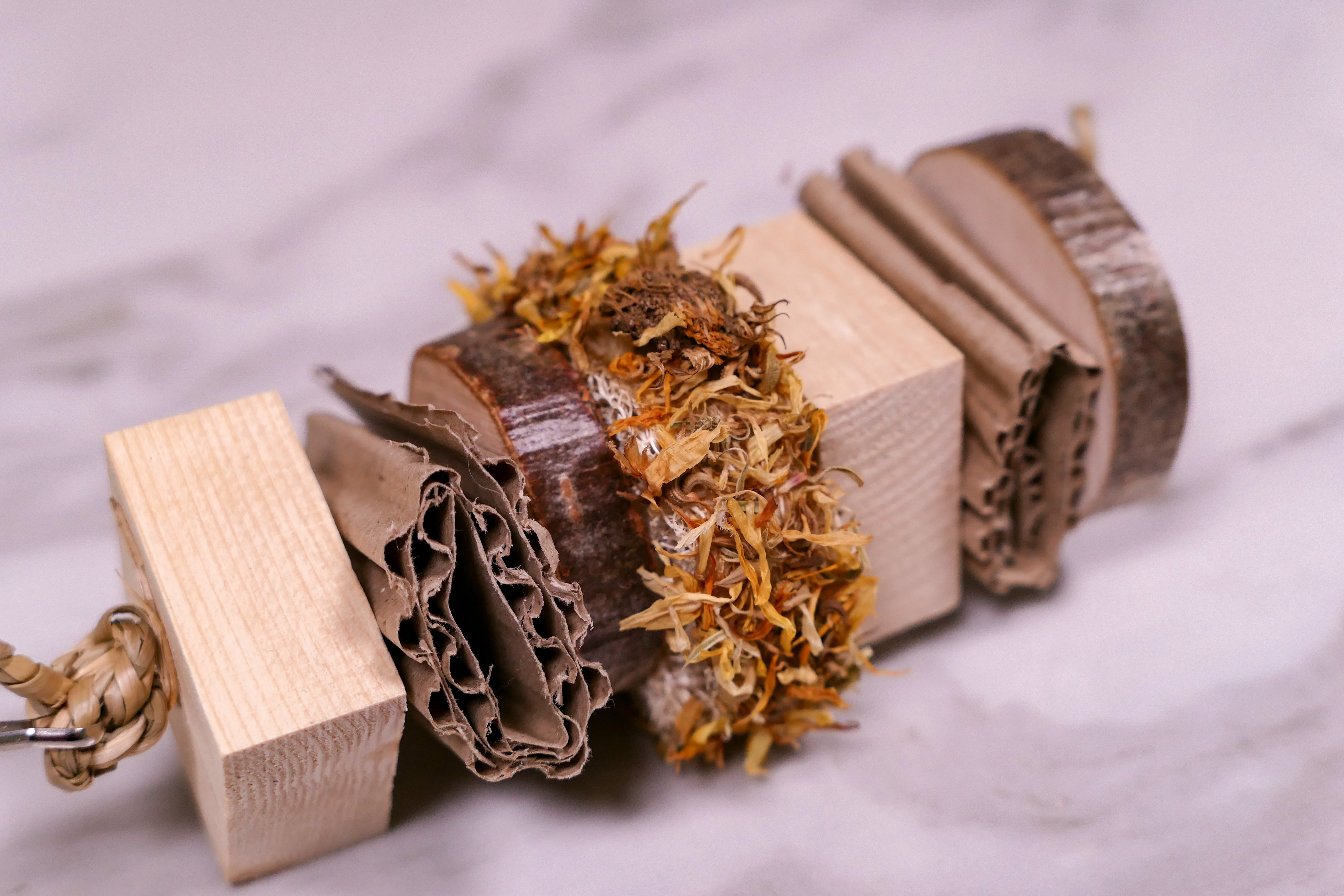 Floral Loofah Nibble and Chew Hanging Toy