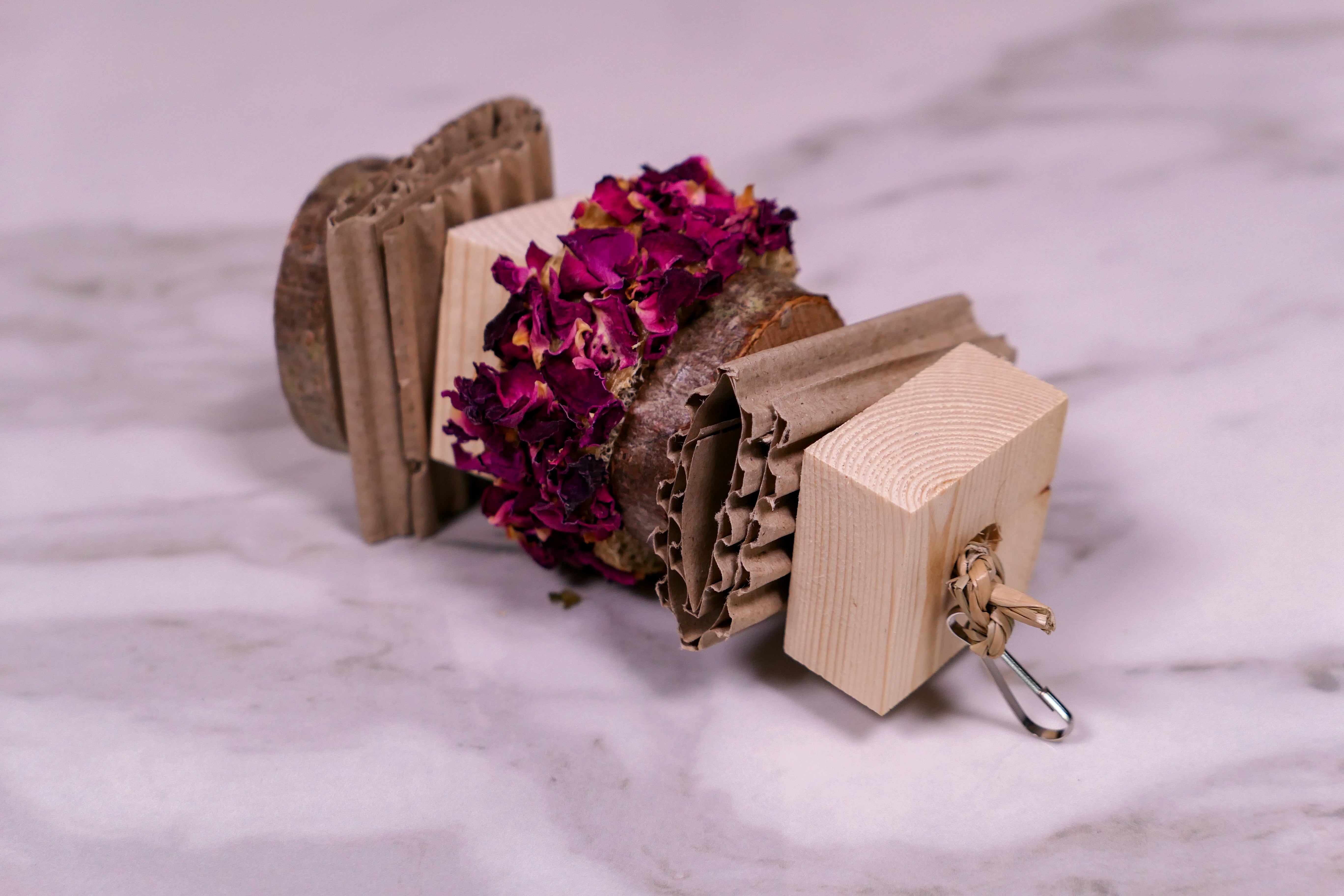 Floral Loofah Nibble and Chew Hanging Toy