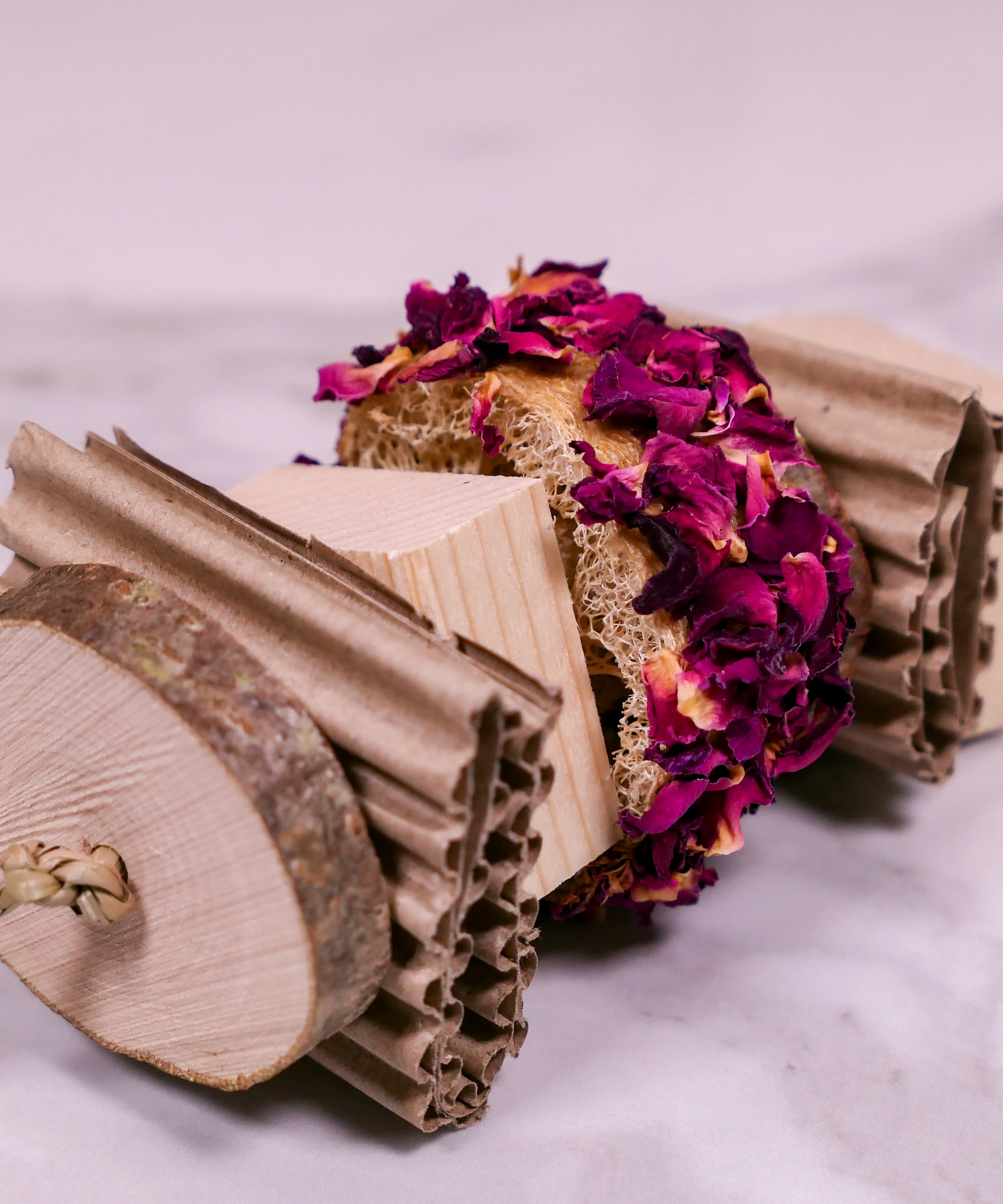 Floral Loofah Nibble and Chew Hanging Toy