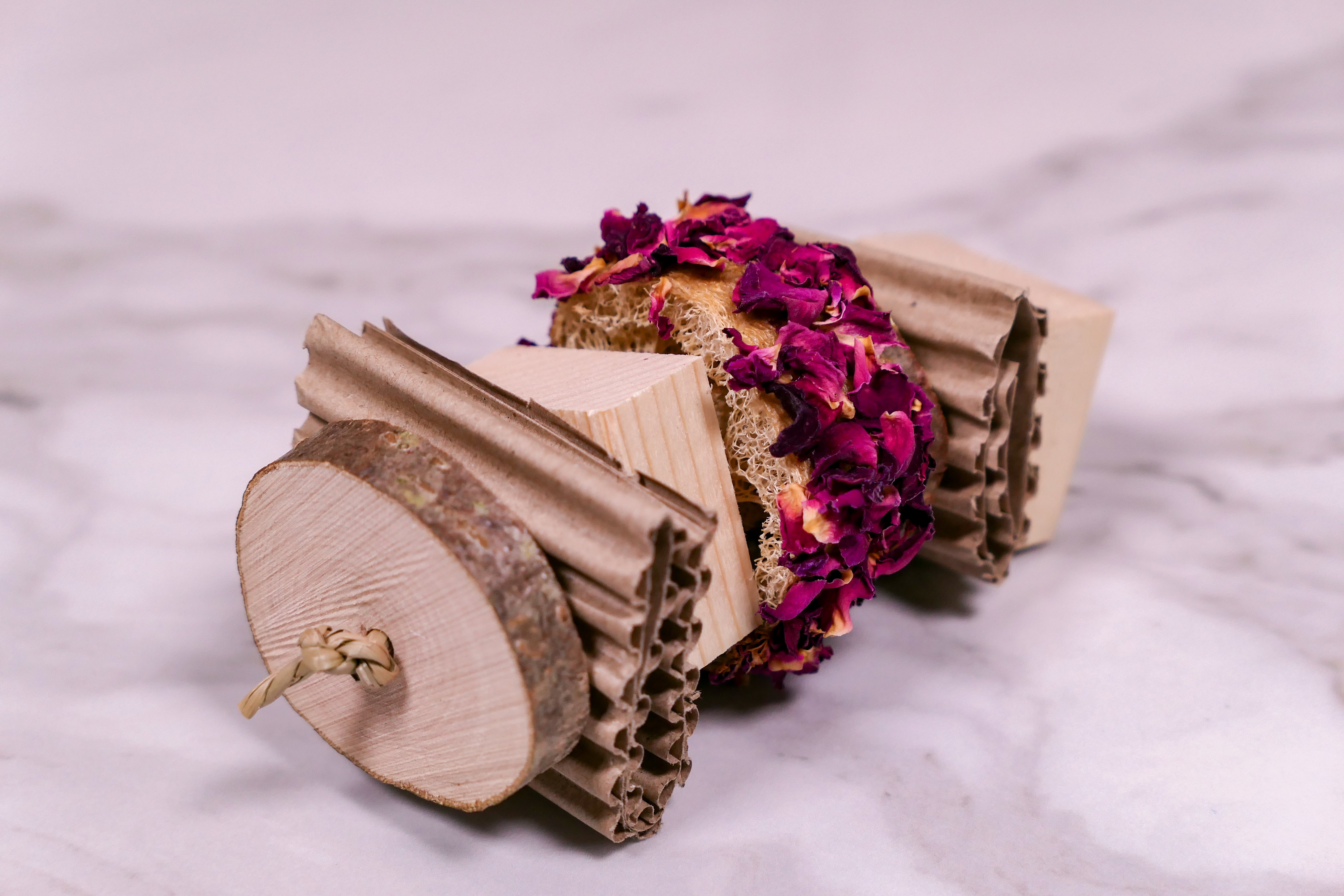 Floral Loofah Nibble and Chew Hanging Toy