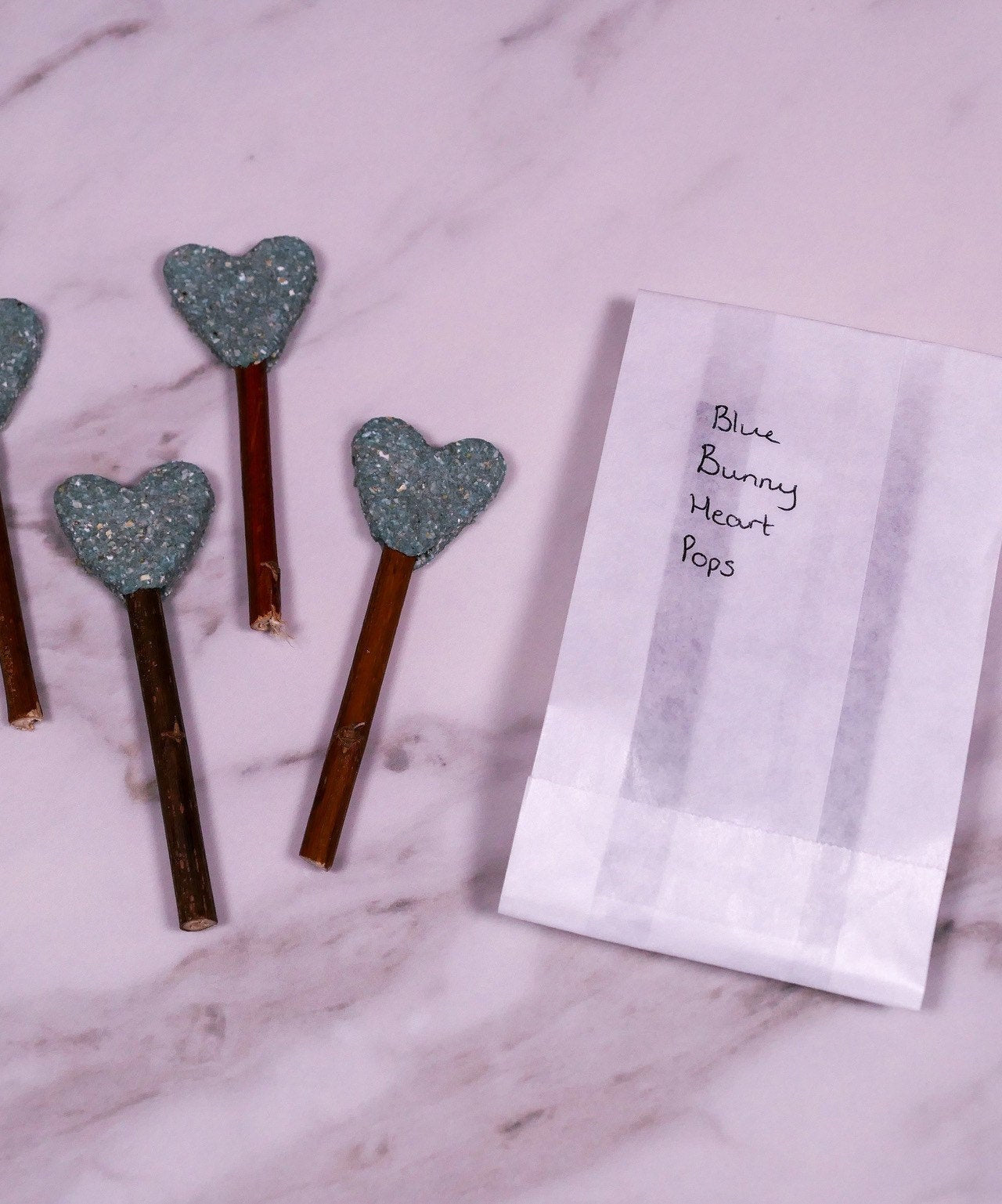 Blue Heart Pops Treat Bag