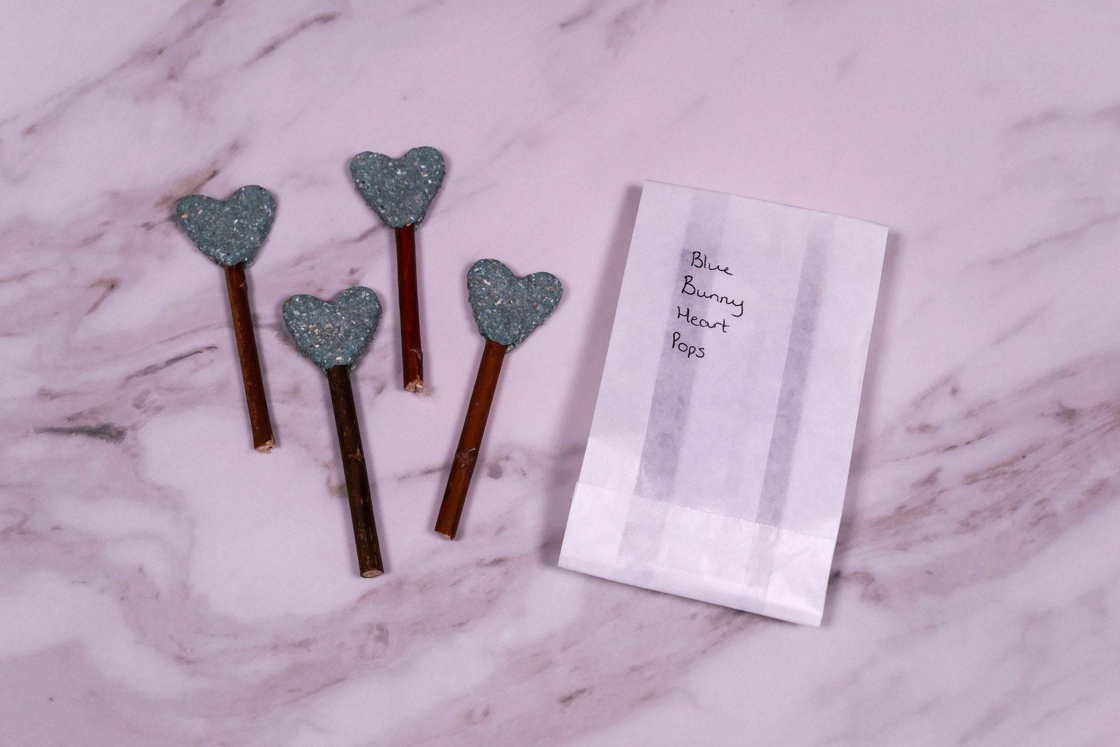 Blue Heart Pops Treat Bag